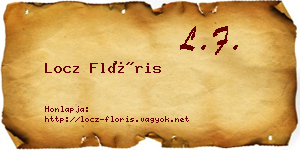 Locz Flóris névjegykártya